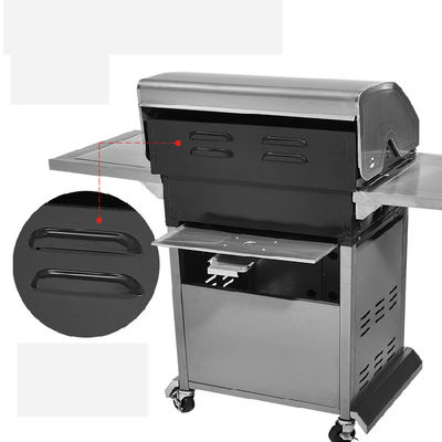 4 연연기 수직 가스 또는 석탄 BBQ 그릴 야외 가정 정원 사용